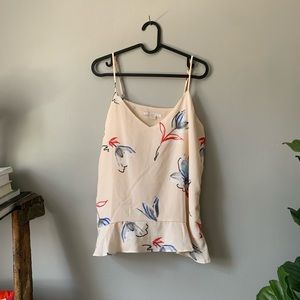 Floral patterned and lined tank blouse